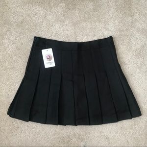 Black Pleated Mini Skirt